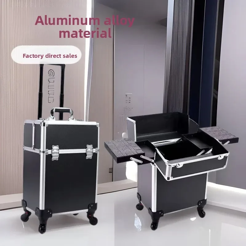 Makeup Box Large Capacity Rolling Case Professional Onset Artist Storage Lockable Tool Box for Nail Tattoo Artists Makeup Box