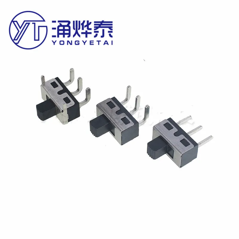 YYT 10PCS SS12D10 shank height 5MM high current toggle 1P2T vertical 2 gears 3 straight pin curved pin with fixed pin