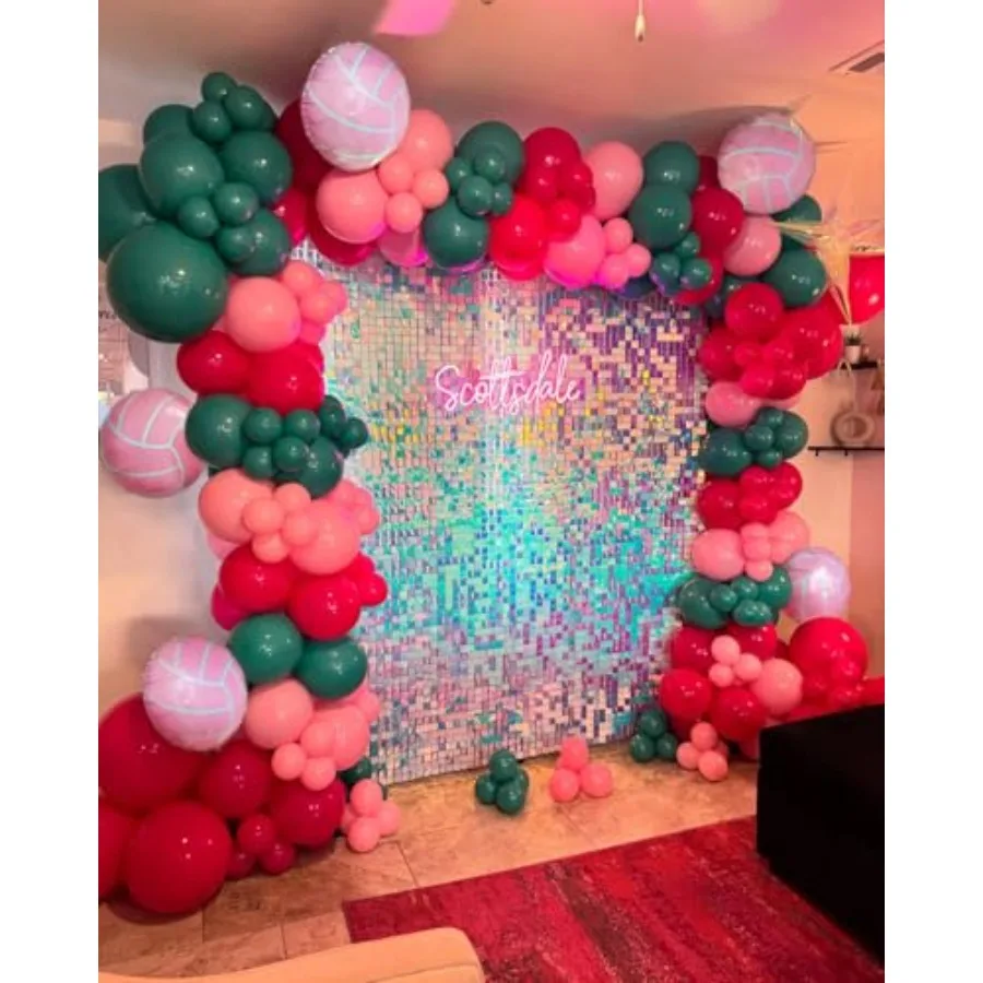 6pcs 18" Pink Volleyball Balloons Volley Ball Balloon Girl Sports Balloons for Volleyball Birthday Party Decoration Volleyballs