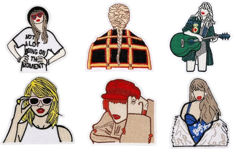 6 Pcs Singer Embroidered Patches, Iron/Sew on Singer Music Appliques Patch, Funny Fashion Patch for Jeans, Dress, Jackets, Hats