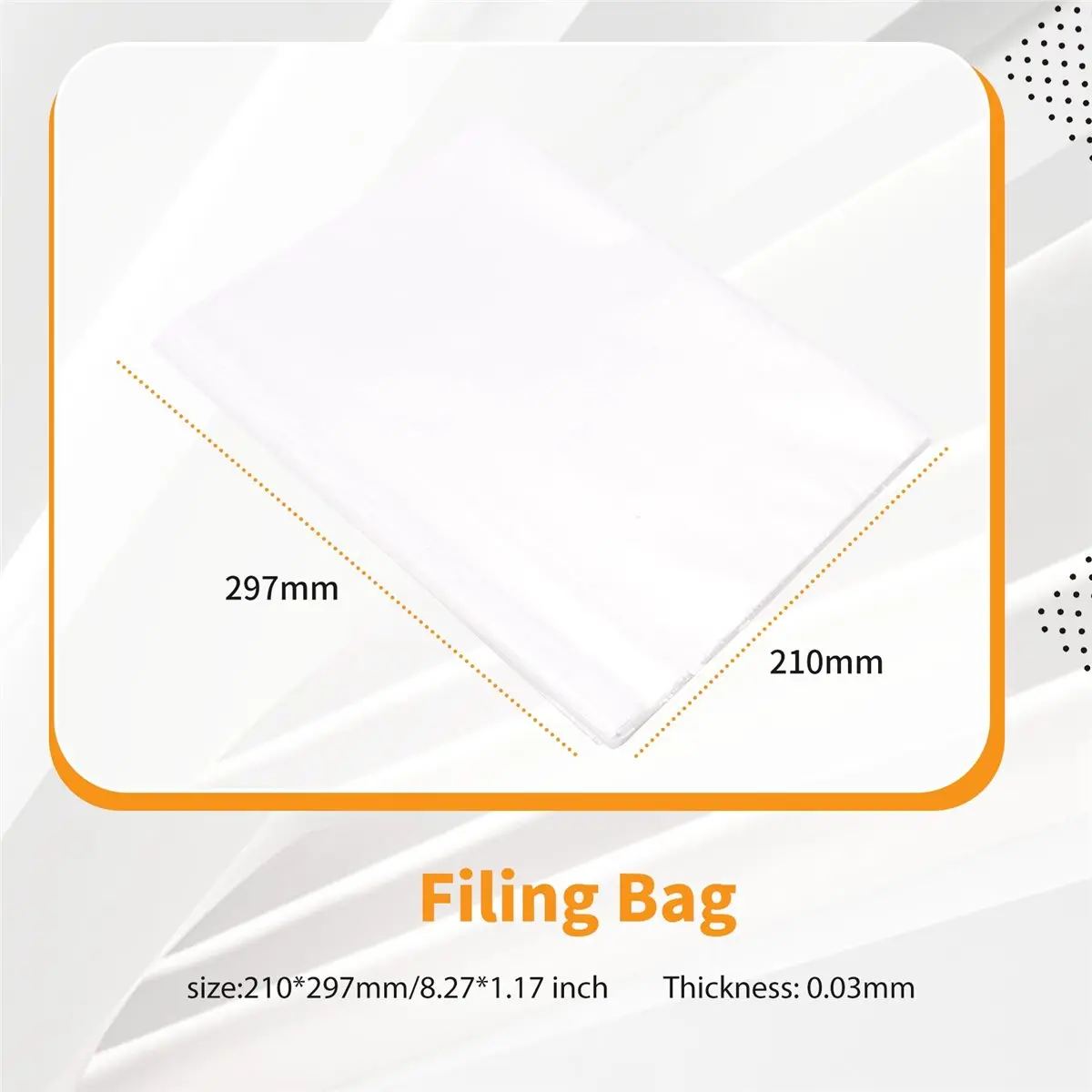 feelfeel 100pcs A4 PP Punched Punch Pockets Folders Filing Wallets Sleeves Bag Transparent 0.03mm