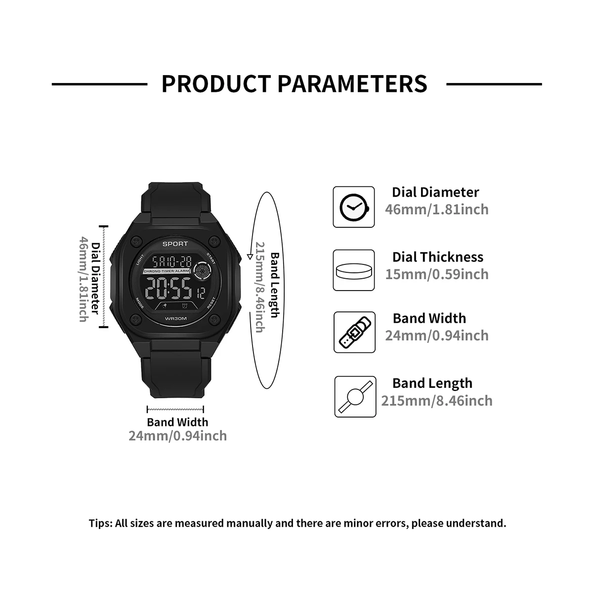 New Simple and Fashionable Men\'s Sports Watch Student Outdoor Sports Military Digital Electronic Watch Male Holiday Gift Reloj