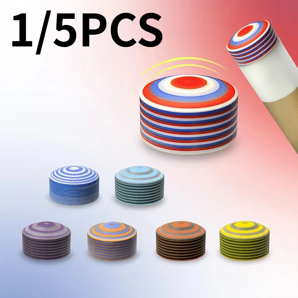 1/5Pcs Pool Cue Tip Cue Accessory Multiple Layer Stick Tip 14mm Glue on Break Jump Tip for Club Billiard Pool Cues Players Use