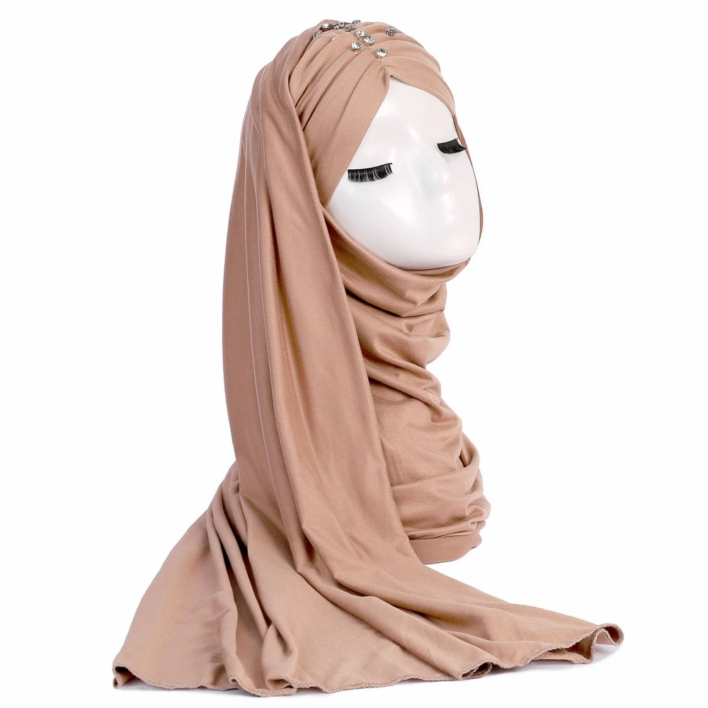 

Fashion Modal Cotton Jersey Hijab Scarf Long Muslim Shawl Plain Soft Turban Tie Head Wraps For Women Africa Headband 177x65cm