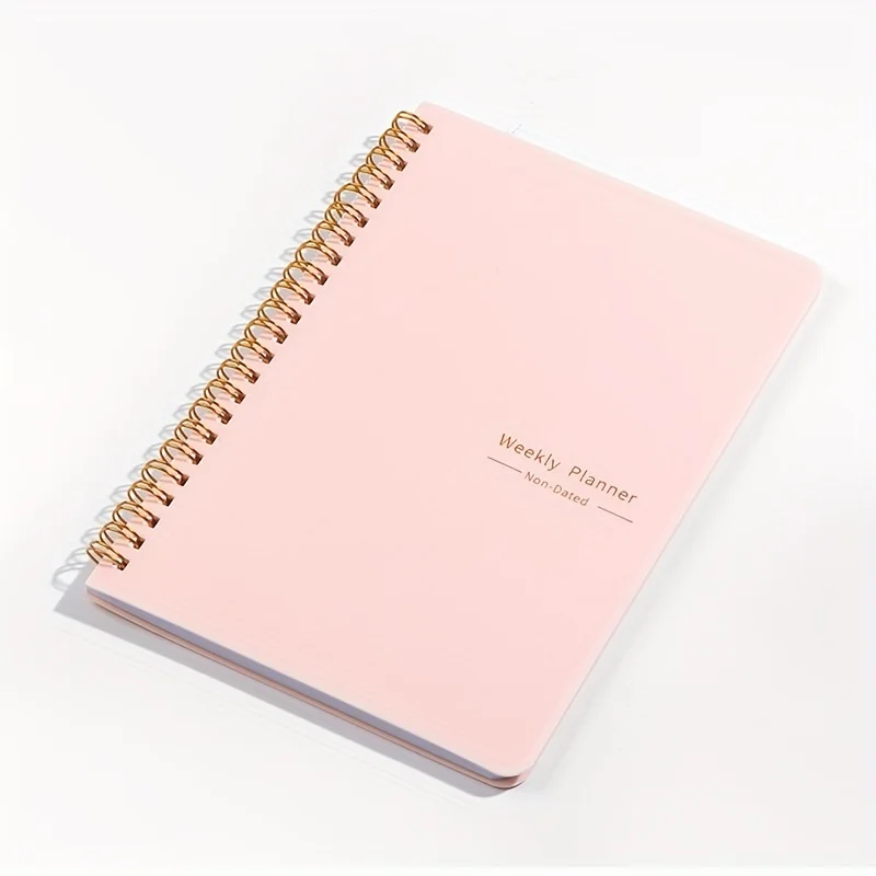 Weekly Plan Book English Self-filling Schedule Book A5 52 Page 104 Daily Plan Coil Notebook Task Plan, To-do List, Habit Tracker