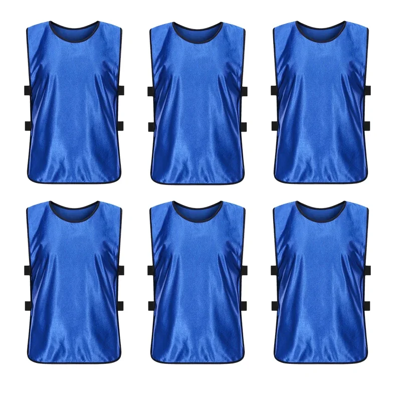 6 PCS Soccer Pinnies Quick Drying Football Team Jerseys Training Numbered Bibs Practice Sport Vest