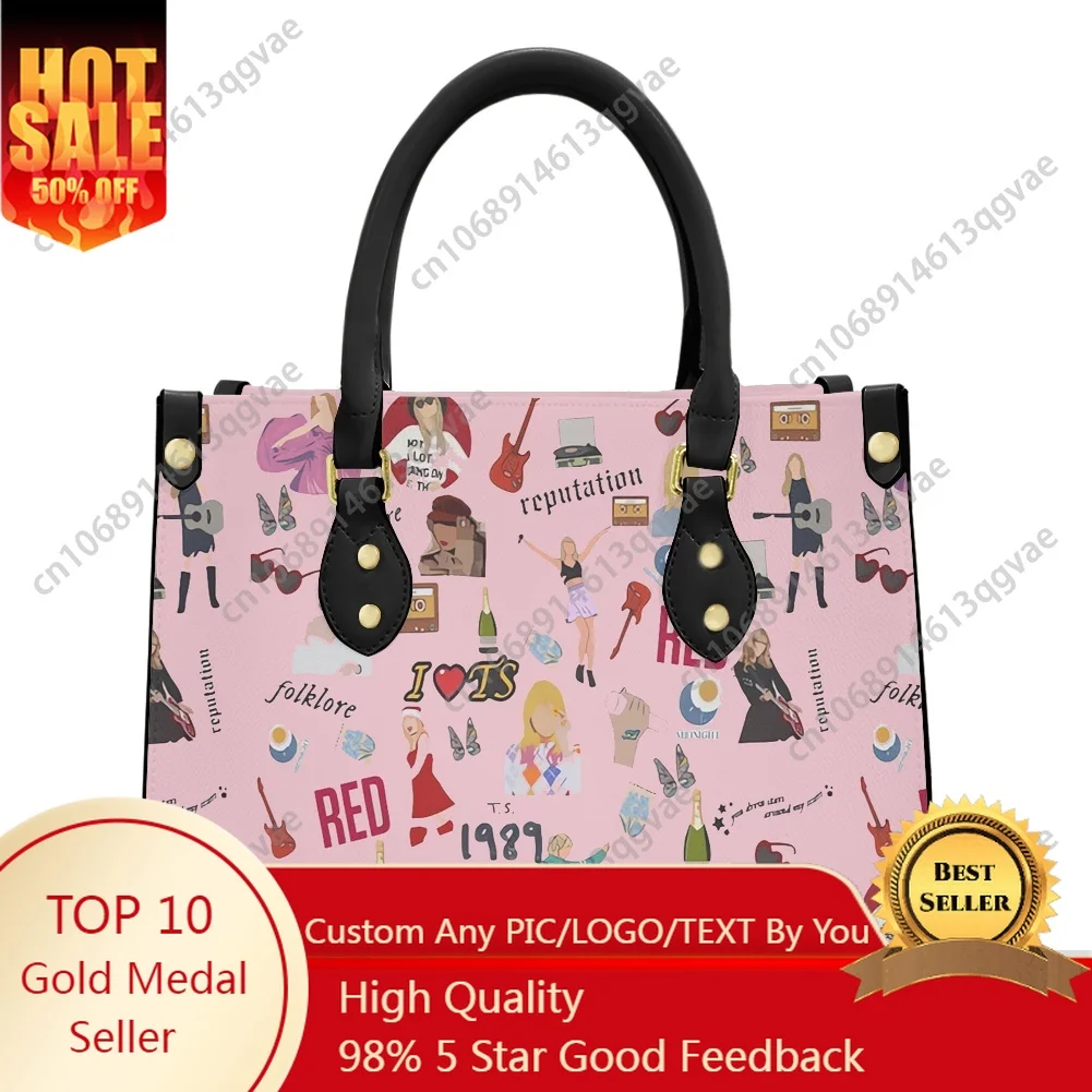

Hot 1989 USA Singer S-Swifties Tote Bag Purse Womens Mens Personalized Text Image PU Leather Handbag Business Shopping Gift Bags
