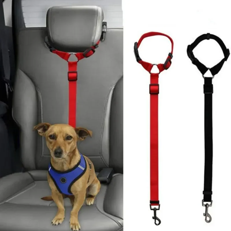 

Dog Leash Seat Belt Strap for Safe Travel with Traction Collar Harness