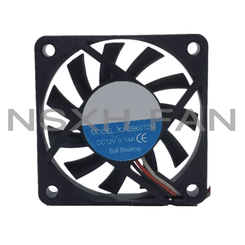 New XJ12B6012M 6010 12V 0.14a 6cm Silent Three Wire Speed Cooling Fan