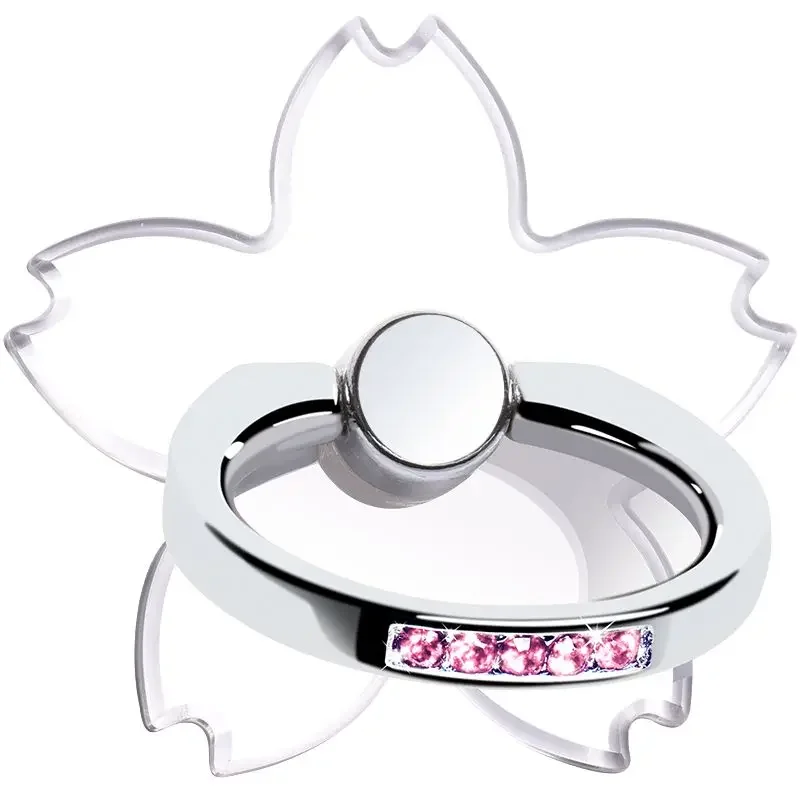 حامل الهاتف الخليوي الشفاف Cxd 360 ° مسند بمقبض إصبع شفاف يدور درجة متوافق مع هاتف iPhone Xiaomi لحقيبة الهاتف