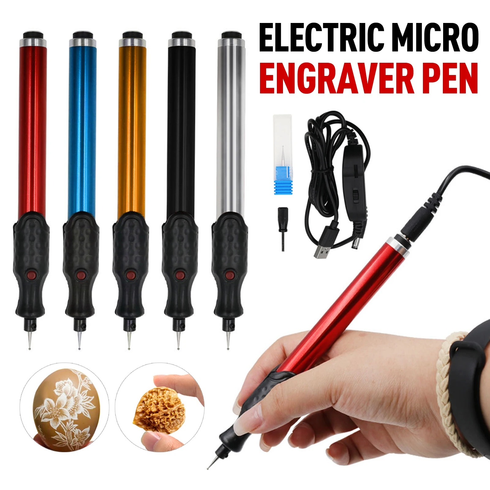 

Electric Micro Engraver Pen Carve Engraving Tool Cordless Precision Engraver for DIY Jewellery Making Metal Glass Wood Leather