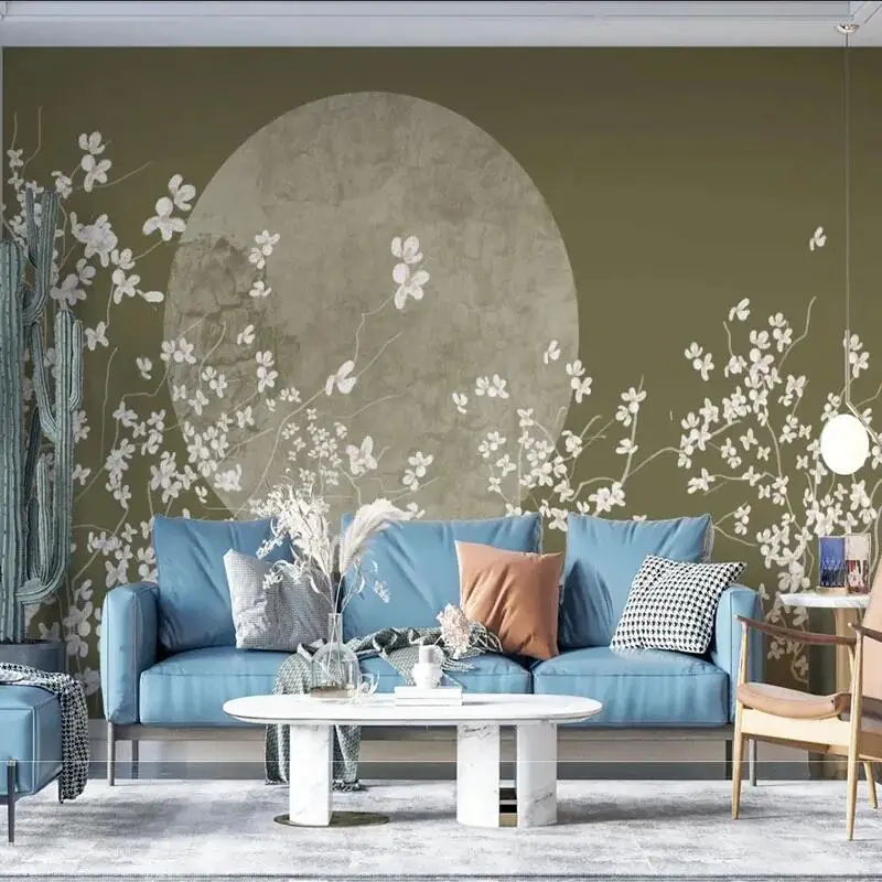 Custom 3D Photo Mural Wallpaper New Chinese Style Flower And Bird Landscape Background Wall Papel De Parede Home Decor Tapety