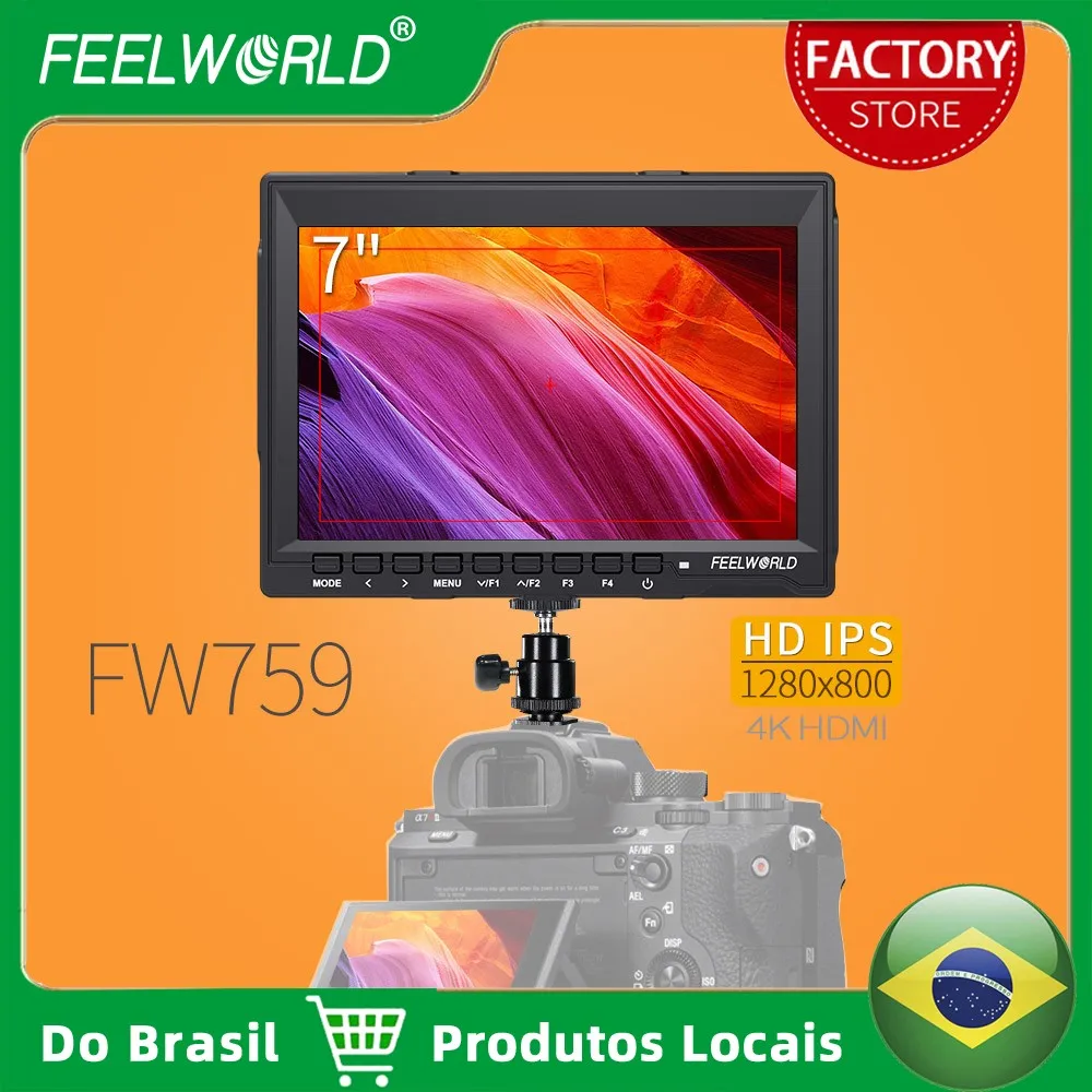Monitor da campo da 7 pollici telecamera HDMI DSLR LCD IPS HD 1280x800 Video Assist esterno per Nikon Sony Canon Camera Gimbal FW759