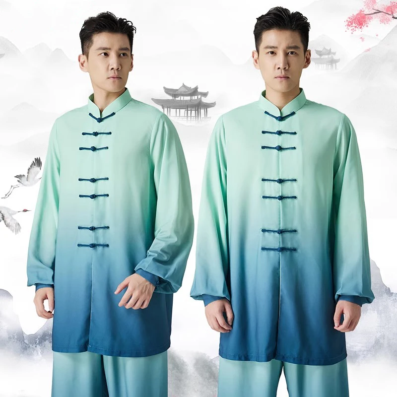 

Kun Master Kung Fu Uniform Martial Arts Tai Chi Clothing Long Sleeves Unisex Traditional Chinese Clothing with Gradient Design