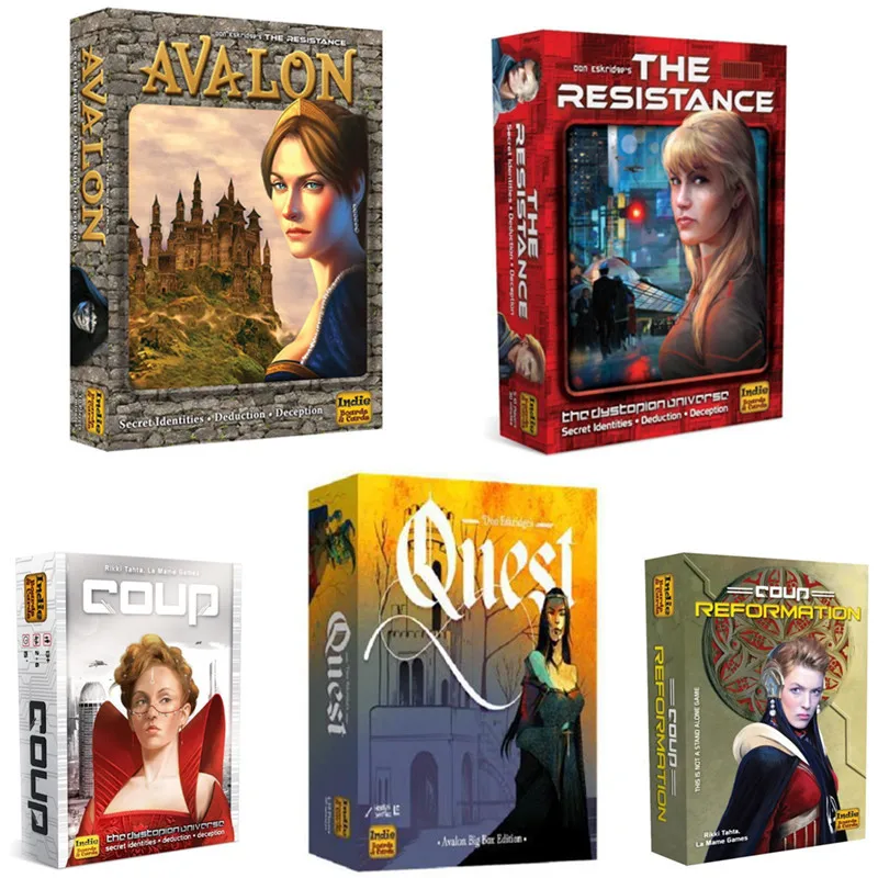 New Board game The Resistance Avalon Coup Quest Full English Family party Interactive Strategy Party Game Children's Toys