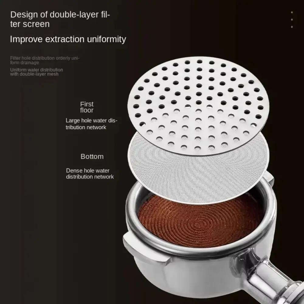 Durable 51/53/58.5 mm Coffee Puck Screen Reusable Stainless Steel Coffee Filter Double Layer Espresso Accessory