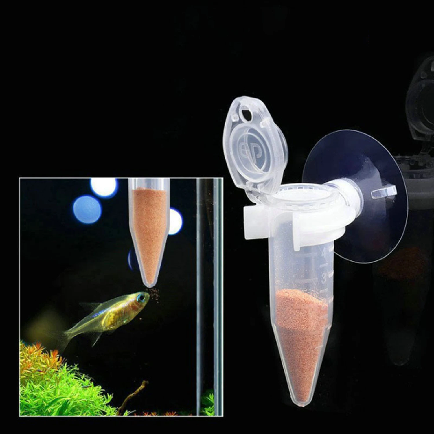 5Pcs Automatic Fish Feeder With Suction Cone Shrimp Egg Worm Feeding Cup Aquarium fish feeding Aquarium Fish Tank Accessories