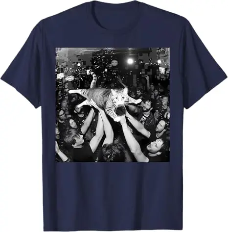 مضحك روك تظهر القط ميمي لطيف العانس هريرة الحشد تصفح تي شيرت الفكاهة كيتي ستار Y2k الشارع الشهير الملابس الراب الهيب هوب قائلا المحملة