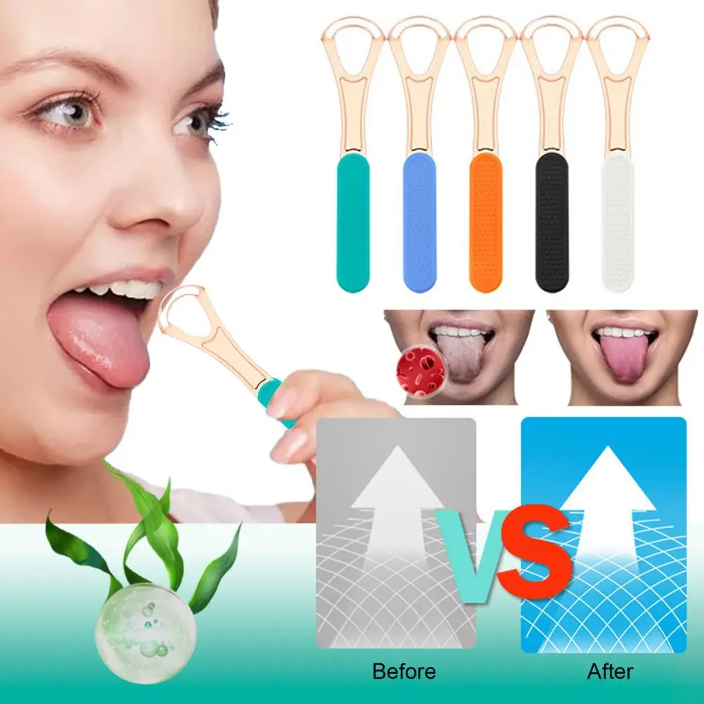 Tongue Cleaner Scraper Stainless Steel Double Layer Tongue Scraper Set for Thorough Oral Hygiene Breath Tongue Cleaning Brush