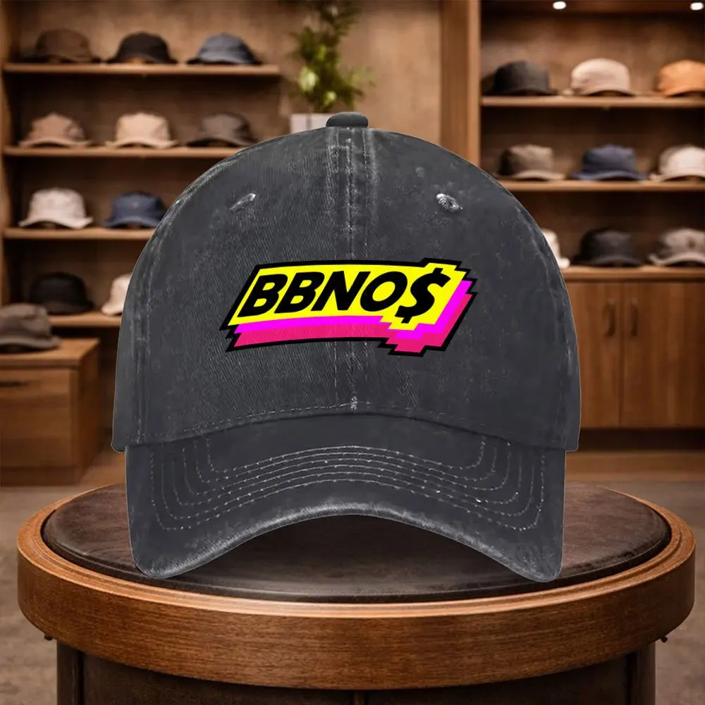 1 Men's Colorful Neon BBNO$ Logo Baseball Cap, Outdoor Fashion Adjustable Casual Hat, Urban Style Lightweight Fashion Visor, All