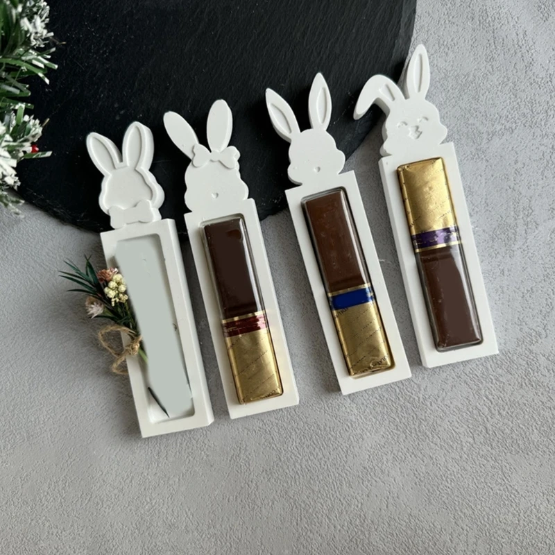 Easters Konijnen Molds Chocolade Holder Molds Siliconen Mold Gift Box Casting Mallen voor thuistafel Decoraties Y5GA