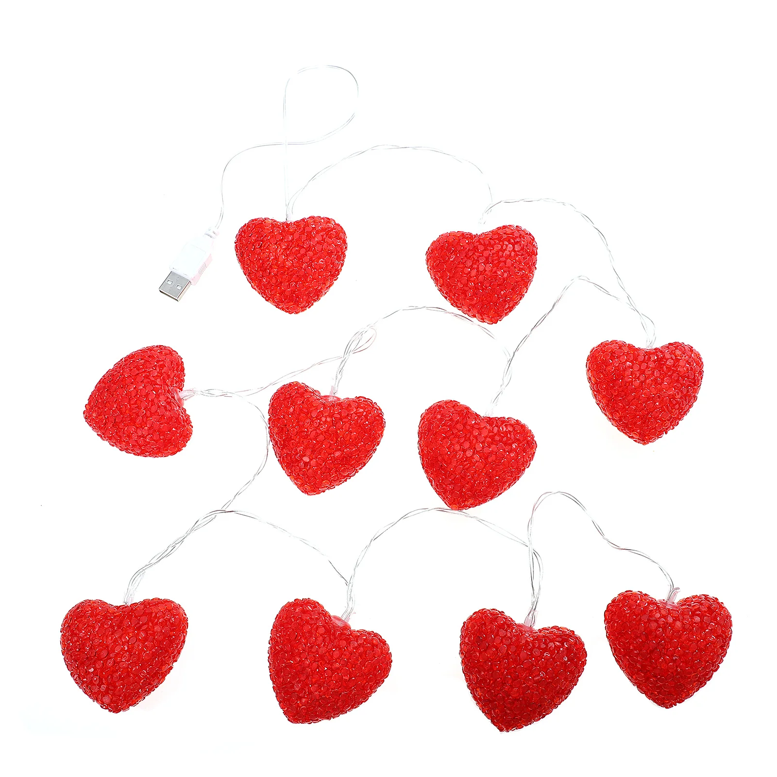 1pc Creative Heart Lamp String Decorative String Light With Loving Heart Design For Festival Party Romantic Decoration