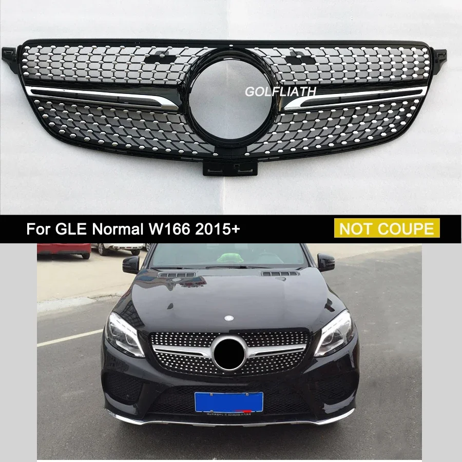 

Front Mesh Grill Diamond grille Suitbale for Mercedes Benz GLE W166 2015 2016 2017 gle400 gle450 Not Coupe