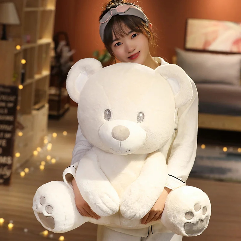 25cm-60cm Huggable Appease Bear Stuffed High Quality Classic White Teddy Bear Plush Toys Cute Dolls Lovely Gift For Girls