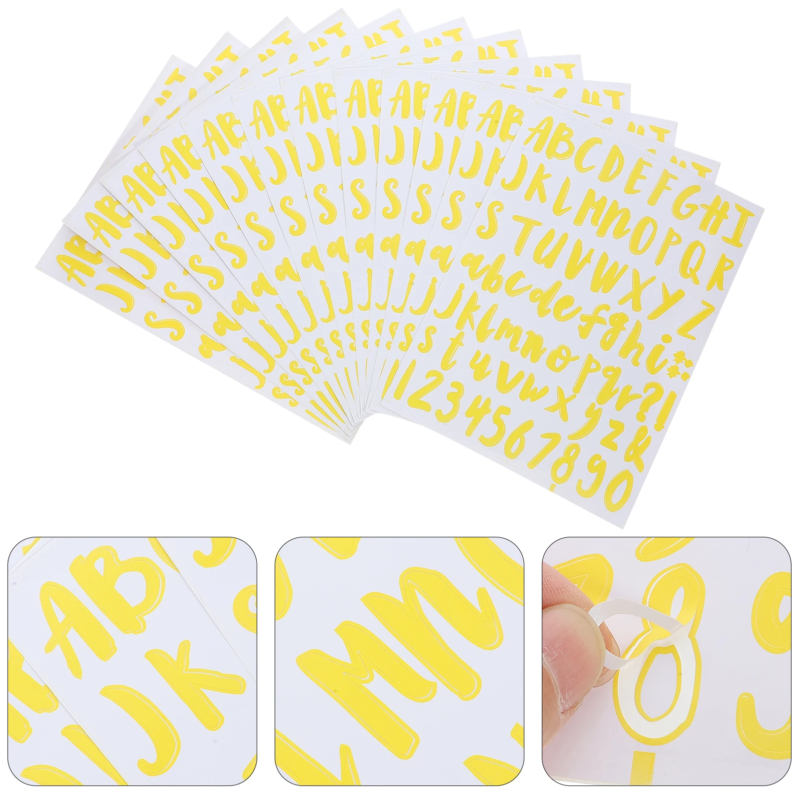 

12 Sheets Alphanumeric Label Letters Vinyl Number Stickers Adhesive Scrapbook Scrapbooking Reflective