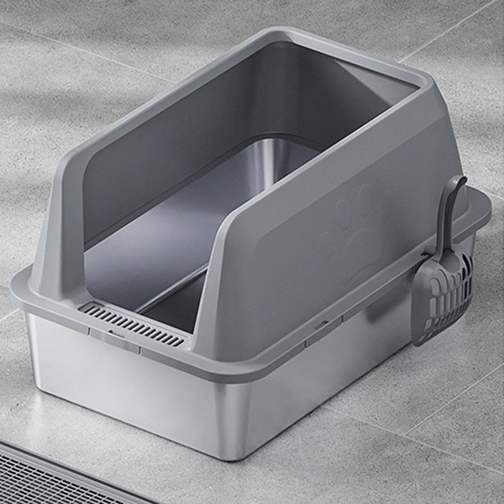 

Stainless Steel Cat Litter Box High Sides Stainless Steel Extra Large Litter Box Spacious Easy Access Removable for Large Cats