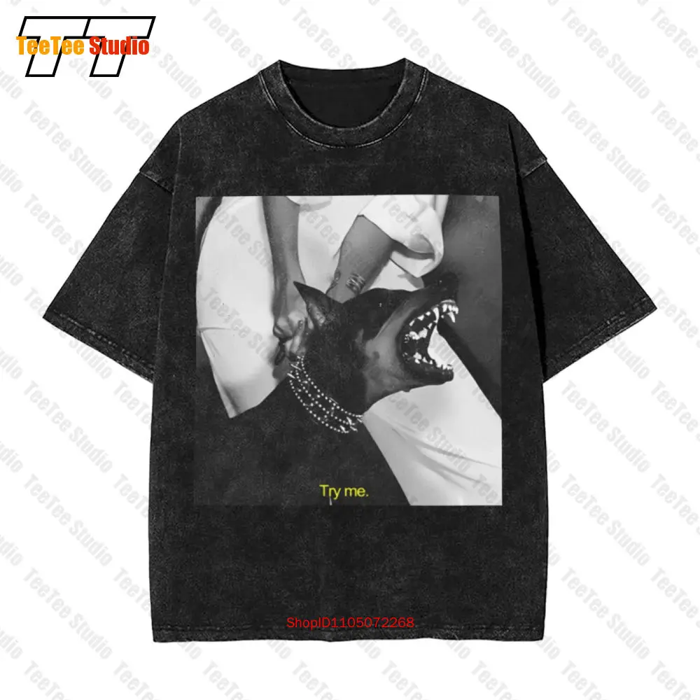 

New Limited Angry Doberman Try Me Vintage Oversized T-Shirt S 3Xl SHZE