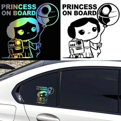 G205 15*14.5CM Baby Princess on Board Car Stickers Vinyl Decal Motorcycle Decorative Accessories Creative Decor