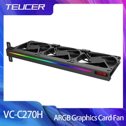 TEUCER VC-C270H ARGB Graphics Card Fan GPU Auxiliary Cooling Fan Side ARGB Lighting Effect GPU Silent Cooling Video Card Fan