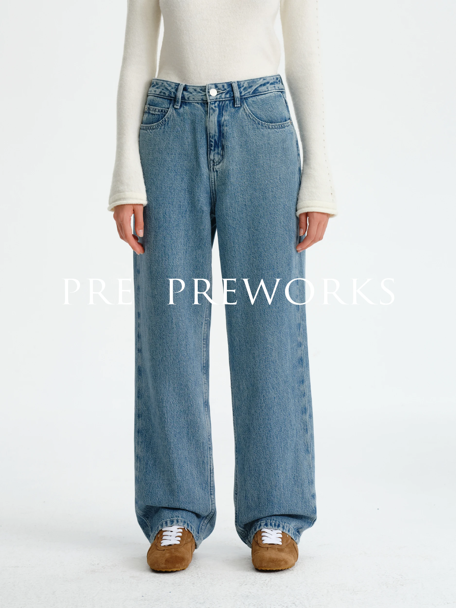 

Классические прямые джинсы с высокой талией в стиле ретро Pre Premworks, женские хлопковые длинные брюки с завышенной талией Distred Fene Sle