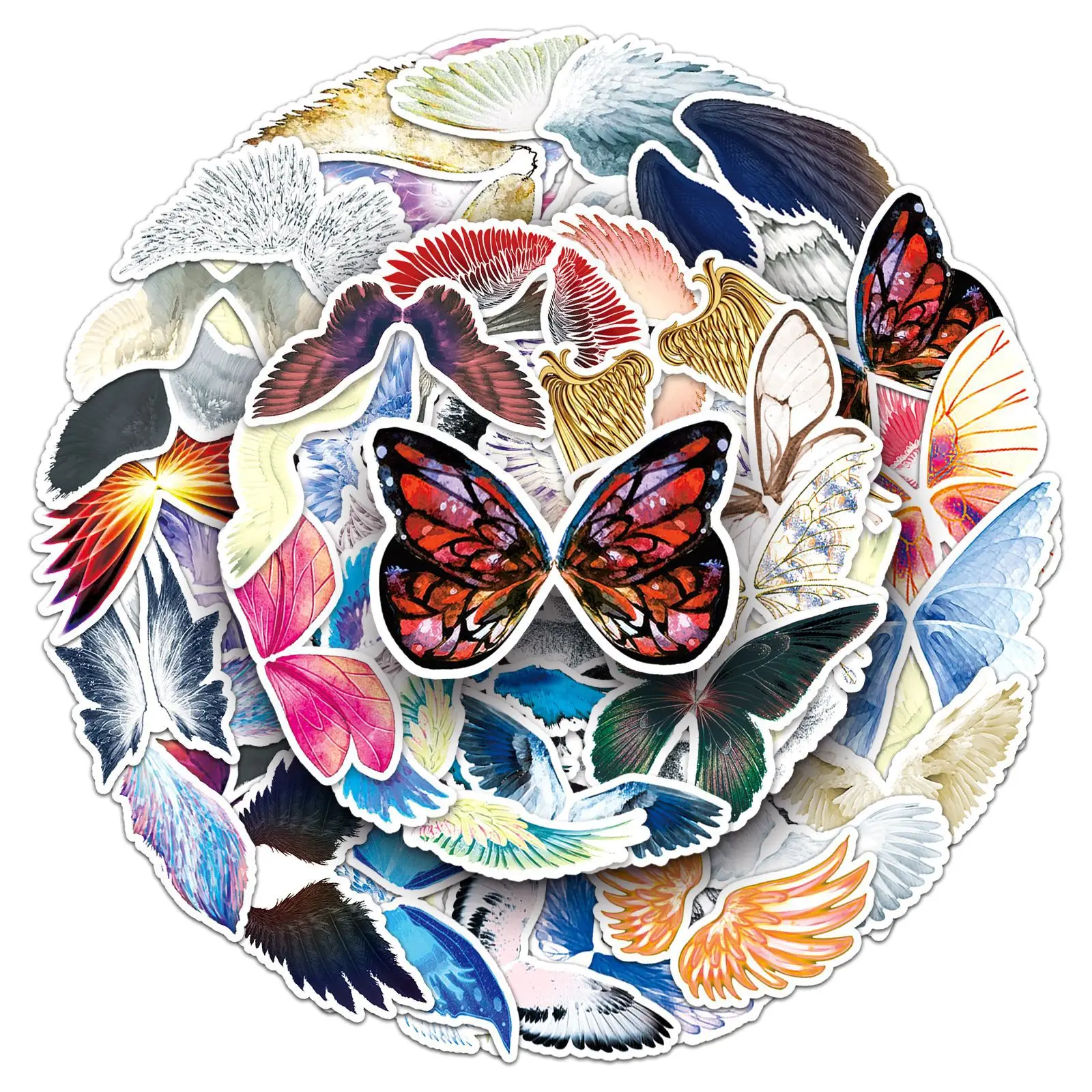 

10/30/50Pcs Wings Personalized Creative Decorative Stickers DIY Guitar Phone Laptop Water Cup Skateboard Waterproof Stickers