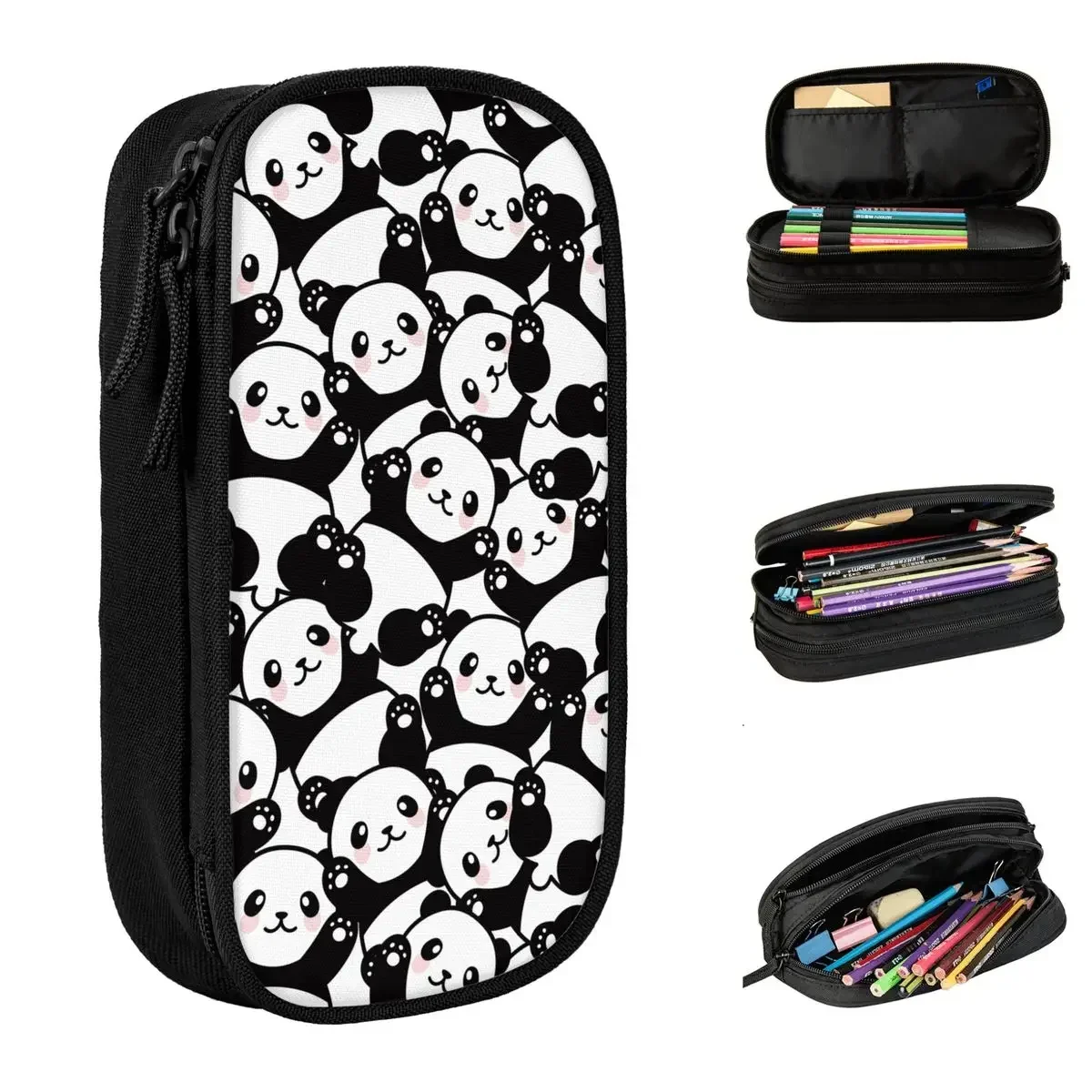 

Cute Panda Cartoon Pencil Case Lovely Animal Pencilcases Pen Box Kids Large Storage Bags Students School Gift Stationery