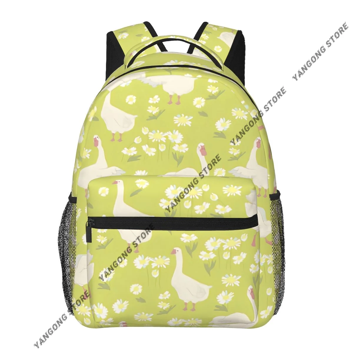 Unisex Chamomile And Gooses Background Female Travel Daypack Laptop Backpack Book Schoolbags Feminina School Casual Women Bag