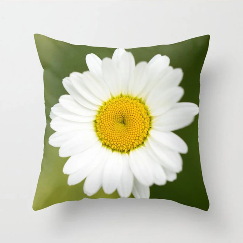 Fresh style polyester printing square pillow cushion cover car sofa office chair pillowcase simple home decoration ornaments