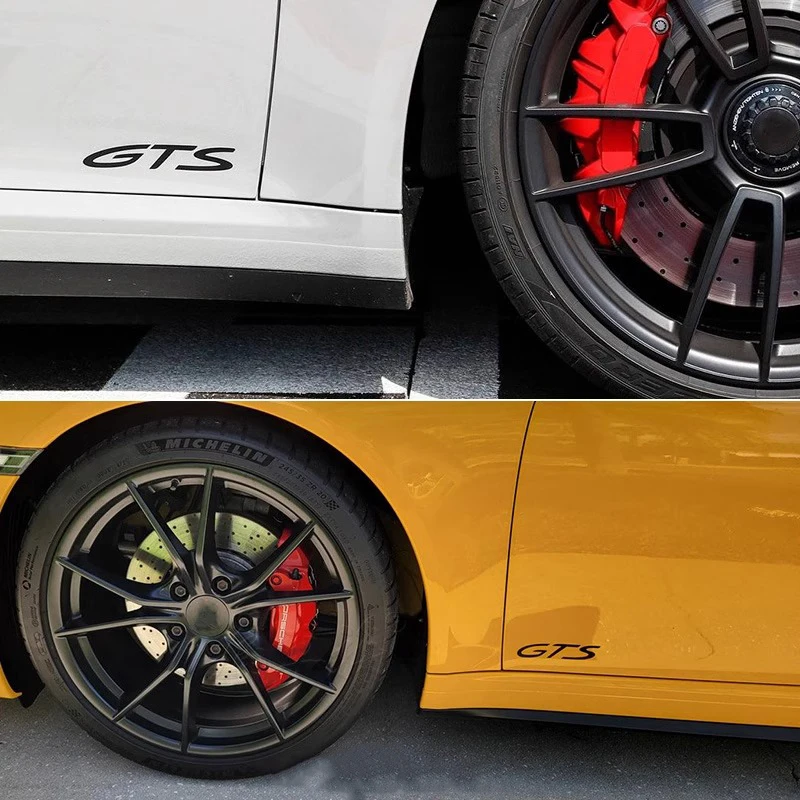 2PCS For Porsche Panamera Carrera Macan Boxster Cayman Cayenne 911 718 Car Styling GTS Body Emblem Badge Sticker Modification