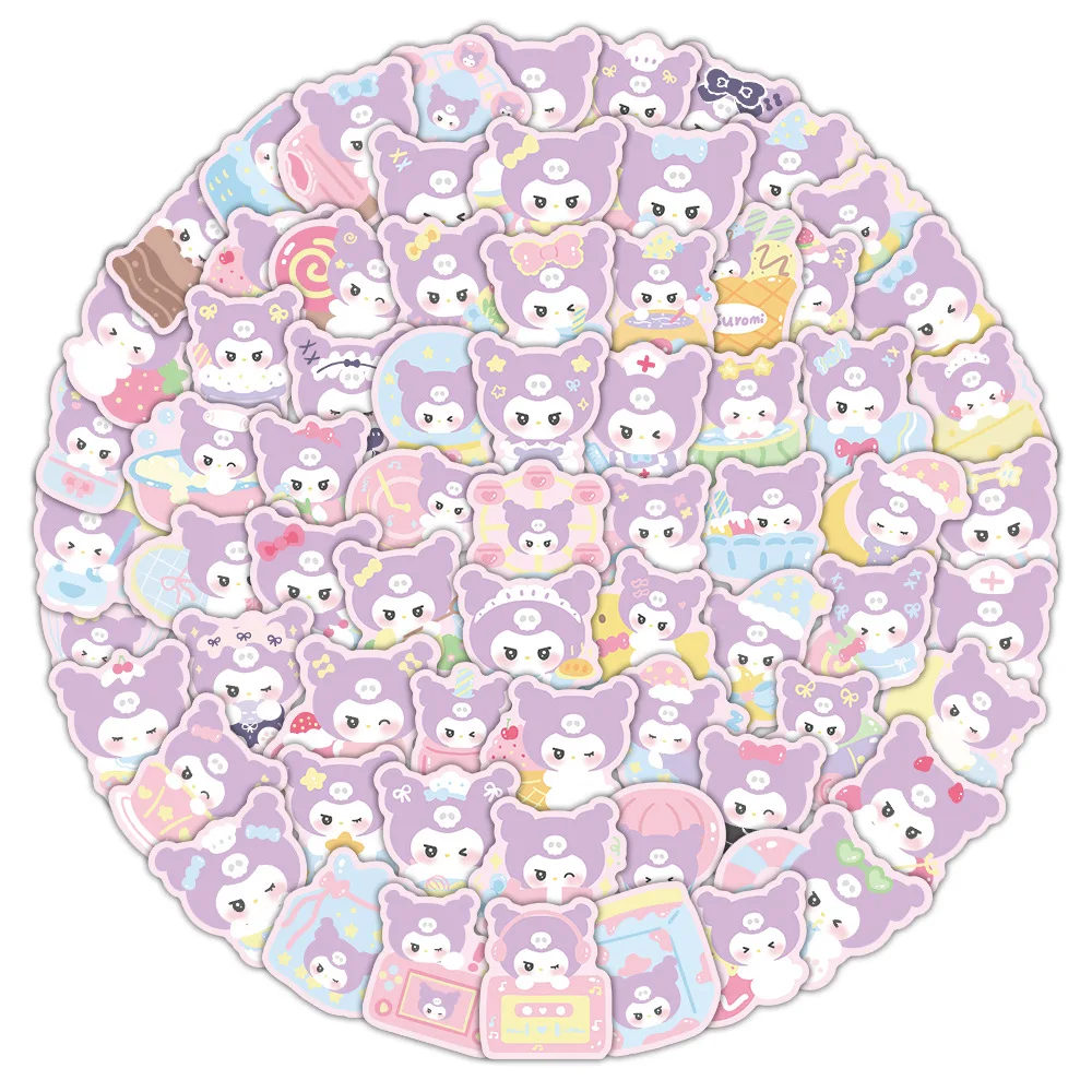 

10/30/50/100PCS Cute Cartoon Sanrio Kuromi Graffiti Sticker Decorative Water Cup Refrigerator Wardrobe Waterproof Decal Kids Toy