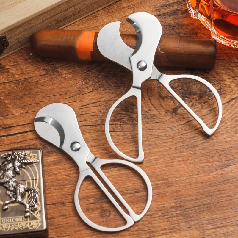 Stainless Steel Cigar Cutter Portable Cigar Scissors Cigar Clipper Knife Accessories Smoking Tools view 4