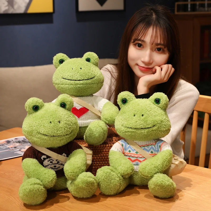 Schöne kawaii Dressing Frosch Plüsch tier Stofftier flauschige Frosch Figur Puppe weiches Kissen für Kinder Jungen Mädchen Geburtstags geschenke