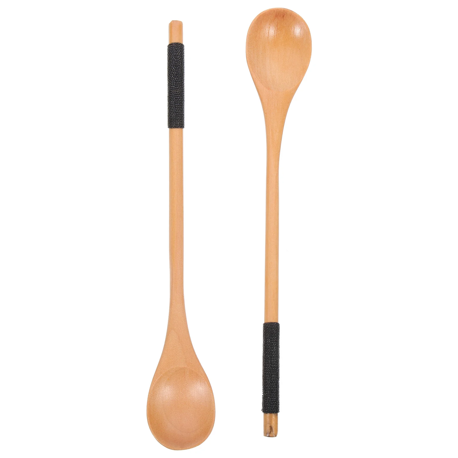 

2Pcs Household Wooden Spoons Dessert Jam Spoons Easy to Clean for Tea Iced Drinks Mixes