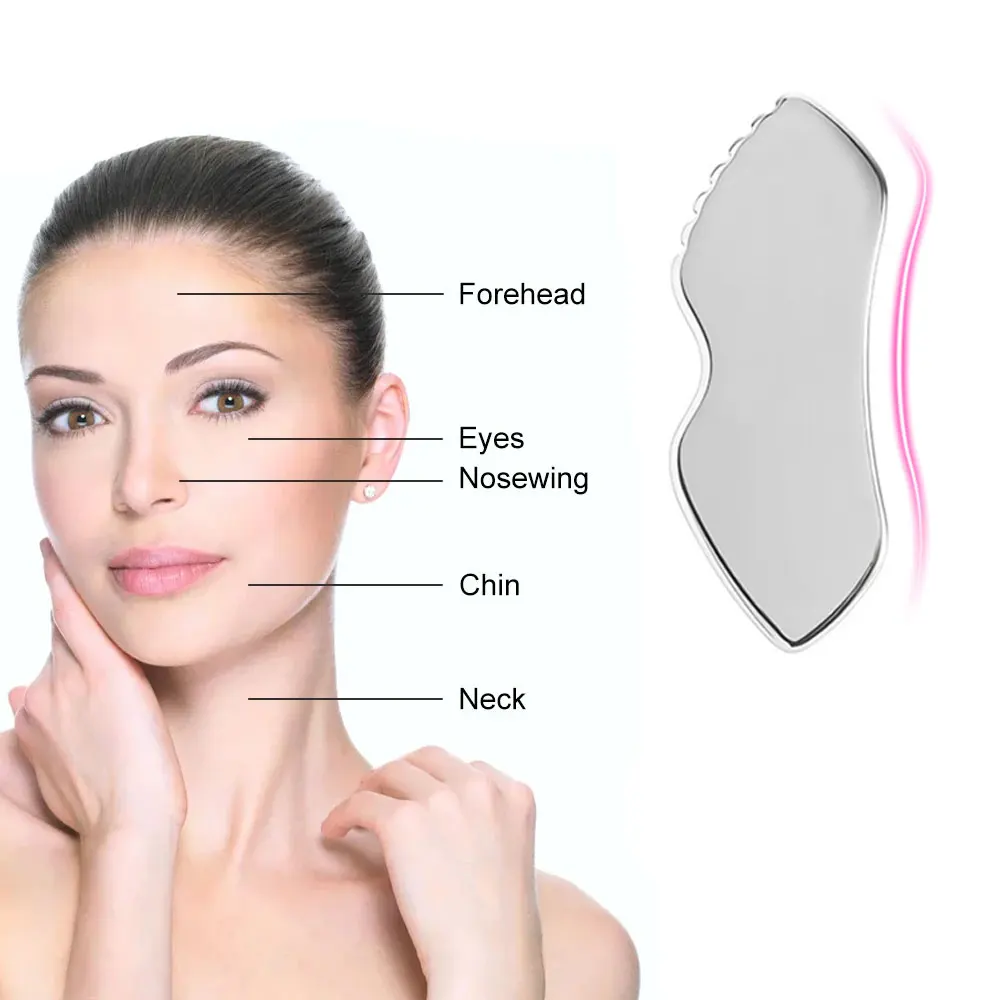 Gua Sha Board Guasha Massage for Face Stainless Steel Body Massager Facial Scraping Plate SPA Guasha Scraper for Neck Back