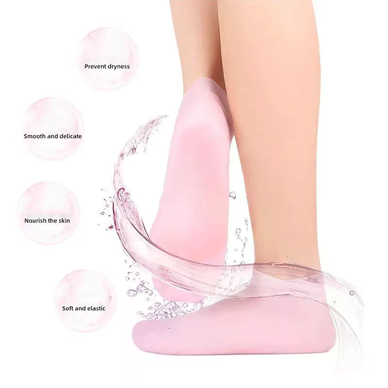 Moisturizing Foot Socks,Silicone Socks For Dry Cracked Feet Women's Foot Socks For Moisturizing,Featuring Massage view 2