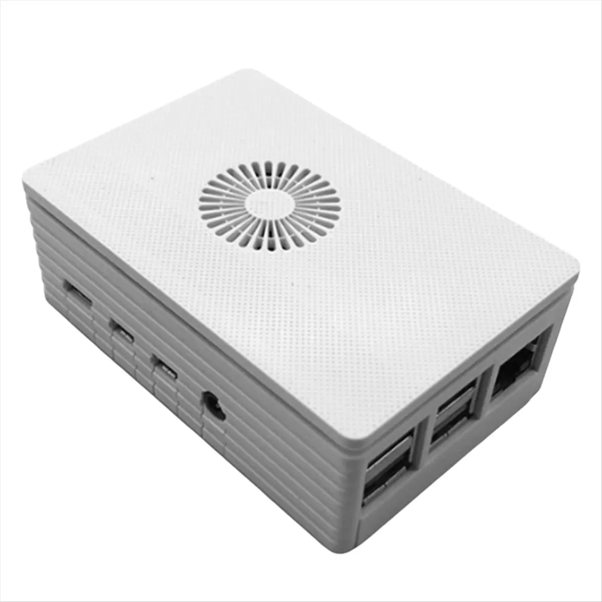 T19C Heat Dissipation ABS Case Motherboard Fan Box White Shell Plastic Box Bracket Cooling Fan for Raspberry Pi 4