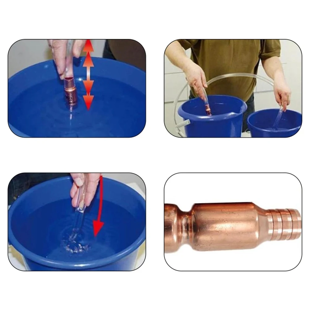 1pc Copper Siphon Filler Pipe Manual Pumping Oil Pipe Fittings Siphon Connector Without The Hose For Liquid Transfer