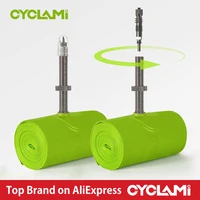 CYCLAMI-tubo de aire ultraligero para bicicleta, manguera de TPU, válvula Presta de Metal FV, accesorios extraíbles para bicicleta de montaña 1,9 2,5 MTB 29 27,5 26