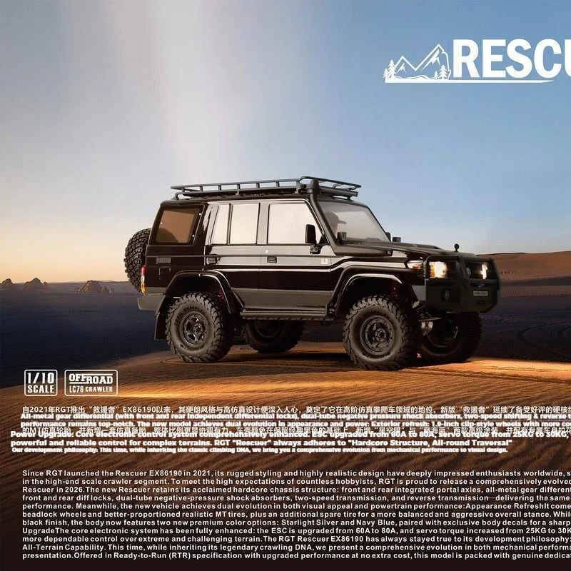 RGT Remote Control Crawler Ex86190 Lc76 1 10 Scale 4WD Off Road With High Low Gear Differential Lock Portal Axle For Adult Hobby