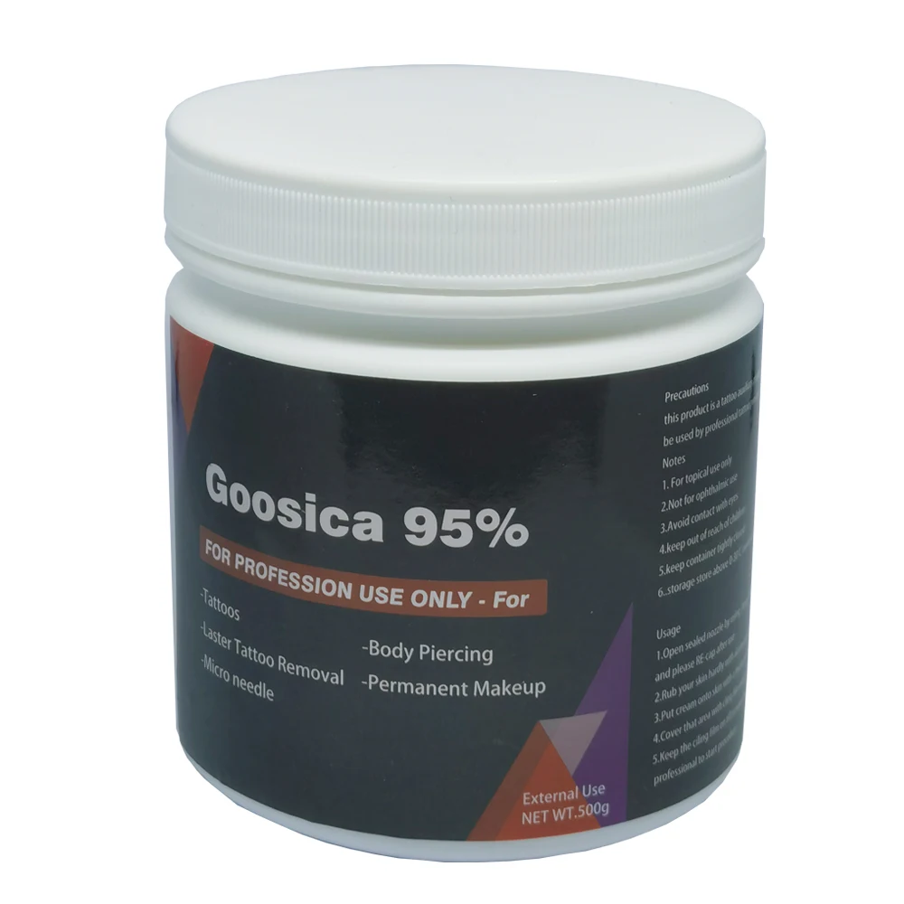 Newest 95% Goosica Tattoo Cream Before Surgery Permanent Makeup Eyebrow Lips Liner Microblading Piercing Auxiliary Cream 500g